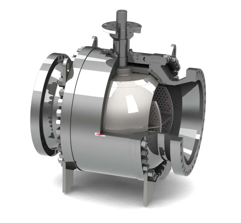 Side-entry trunnion-mounted control ball valve